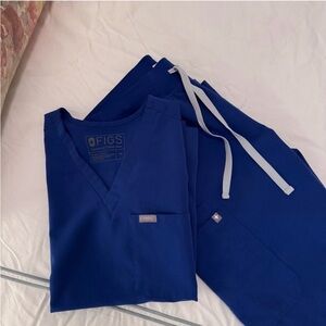 Figs Royal Blue Scrub Set